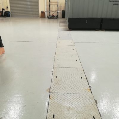 Previously installed steel covers