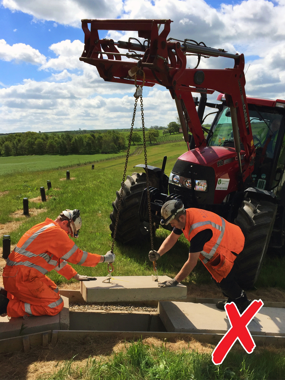 Heavy duty lifting apparatus had to be used to remove and replace the existing concrete covers