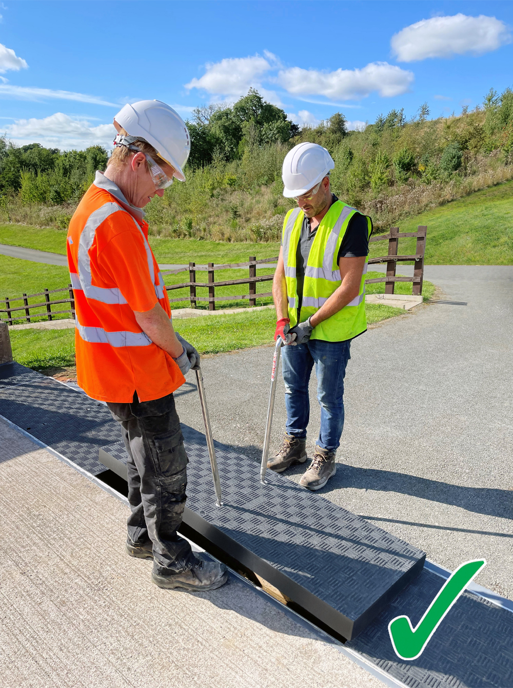 The new Fibrelite trench access covers can be easily and safely removed and replaced manually